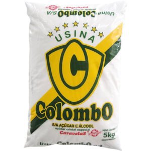 Açúcar Cristal Colombo Caravelas 5kg – Fardo com 6 Unidades